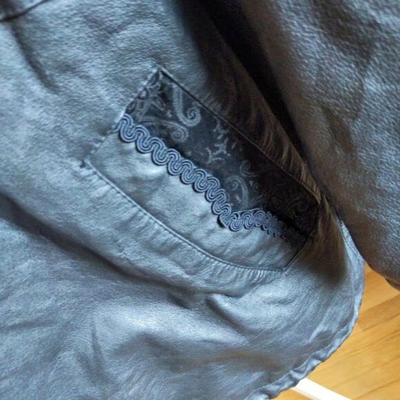 Vintage 80s 90s G III Leather Jacket Oversized Western Paisley Goth Punk Large - Picture 10 of 13